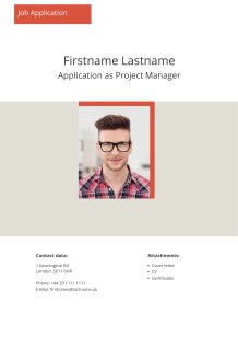 Cover page example for Stylish CV