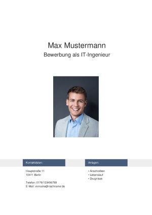 Klar strukturiertes Deckblatt