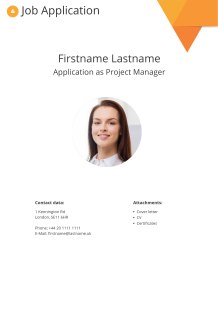 Cover page example for Creative CV