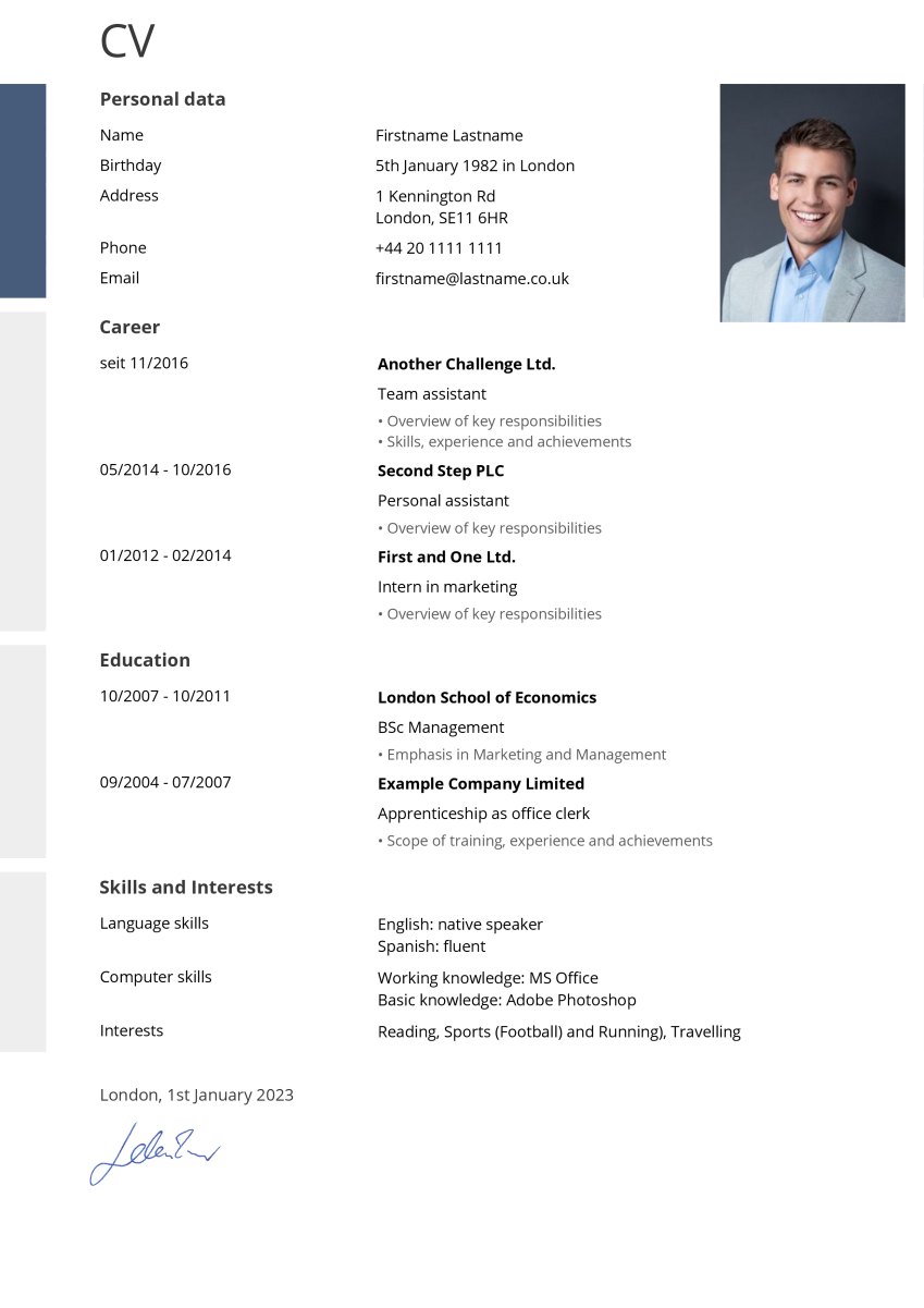 Example for Elegant CV